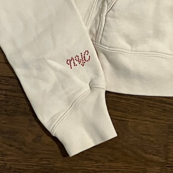 Triple Five Soul cream fitted long-sleeved hooded sweatshirt kangaroo pocket XS - Picture 2 of 9